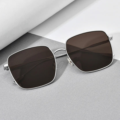 HEPIDEM Oversize Korean Sunglasses Women 2021 New Luxury Brand Alloy Square Sun Glasses for Men with Mirror Nylon Lens gm Diane