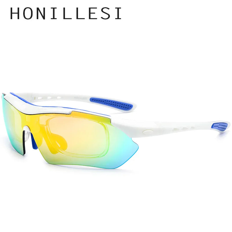 HONILLESI TR90 Polarized Sports Men Sunglasses Sun Glasses Women 2019 New Myopia Optical Goggles Shades 5 Lens 3204