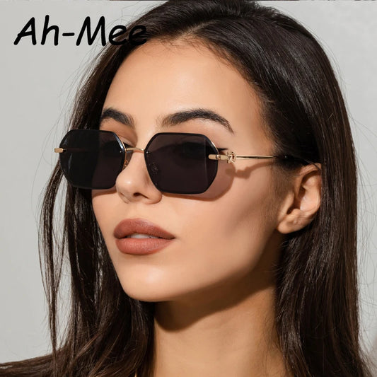 Cycling Metal Polygon Sunglasses For Women Men Irregular Brand Design High Quality Driving Black Square Shades Eye Glasses UV400