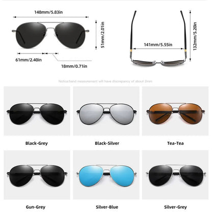 Lunettes de soleil polarisées à monture métallique pour hommes, marque classique, lunettes de soleil à la mode, verres UV400, lunettes de conduite pour hommes/femmes, lunettes de soleil