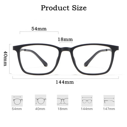 KatKani Ultra Light Fashion TR90 Super Flexible Pure Titanium Comfortable Square Optical Prescription Glasses Frame Men HR3067