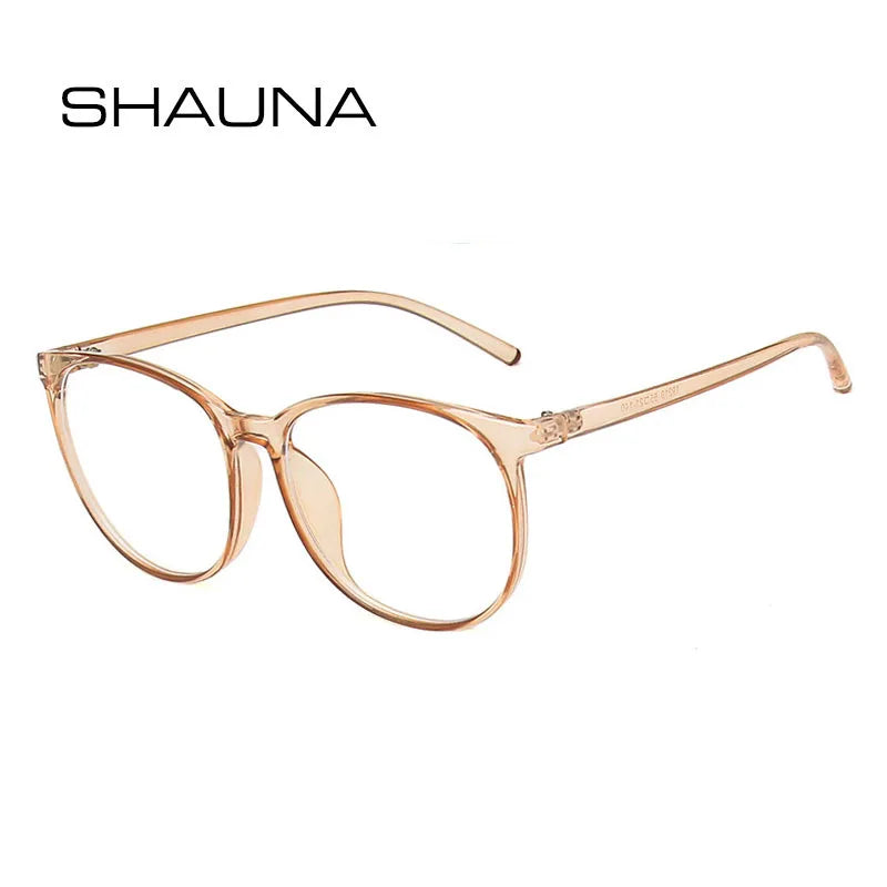 SHAUNA Anti Blue Light Women Round Glasses Frames Fashion Transparent Men Optical Computer Glasses