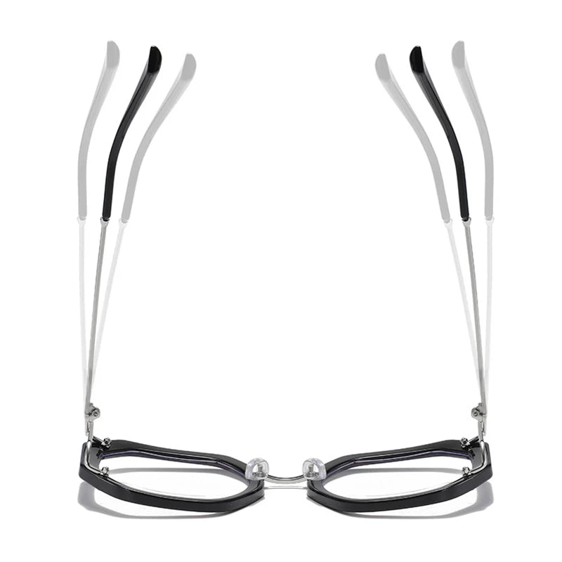 SHAUNA Retro Polygon Square Women Eyeglasses Frame Clear Anti Blue Light Lens Eyewear Spring Hinge Men Optical Glasses Frame