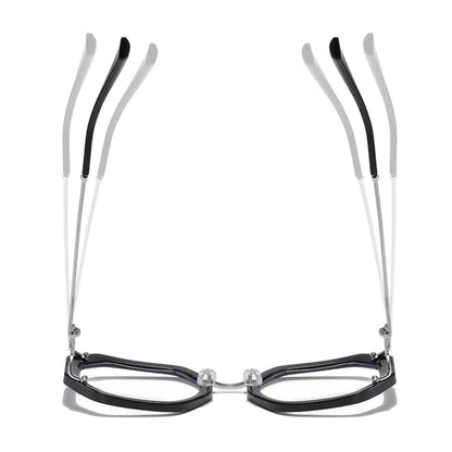 SHAUNA Retro Polygon Square Women Eyeglasses Frame Clear Anti Blue Light Lens Eyewear Spring Hinge Men Optical Glasses Frame