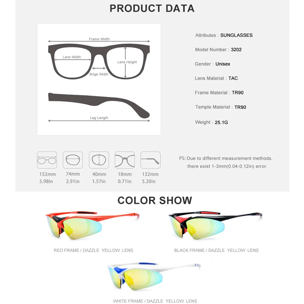 HONILLESI TR90 Polarized Sports Men Sunglasses Sun Glasses 2019 Fishing Driving Myopia Optical Goggles Shades 5 Lens 3202