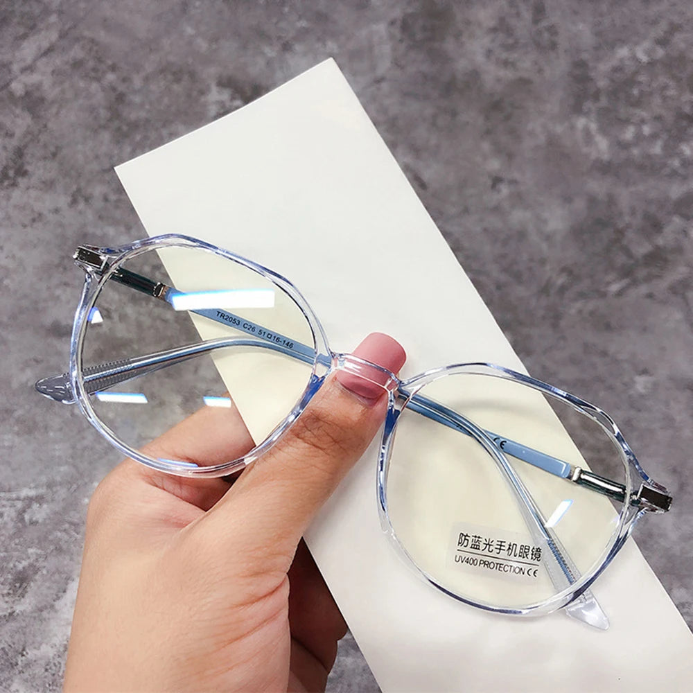 Fashion Anti Blue Light Blocking Eyewear Women Luxury Brand Design Acetate Round Optical Frame Computer Glasses Female Goggles