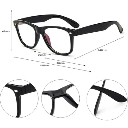 SHAUNA Classic Men Thick Eyewear Women Metal Hinges Nail Glasses Frame Optical Eyeglasses