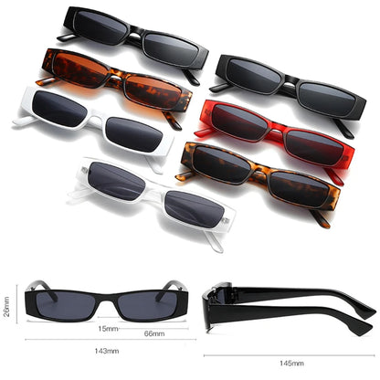 SHAUNA Rétro Petites Lunettes De Soleil Rectangulaires Femmes Mode Léopard Thé Dégradé Lunettes Nuances UV400 Hommes Tendance Lunettes De Soleil