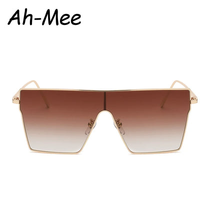 Vintage Metall Sonnenbrillen Damen Steampunk Sonnenbrillen für Herren Brillen Mode Flat Top Goggle Große Rahmen Farbverlaufsgläser Shades