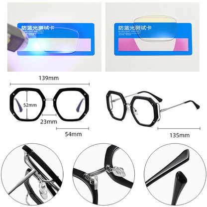 SHAUNA Retro Polygon Square Women Eyeglasses Frame Clear Anti Blue Light Lens Eyewear Spring Hinge Men Optical Glasses Frame