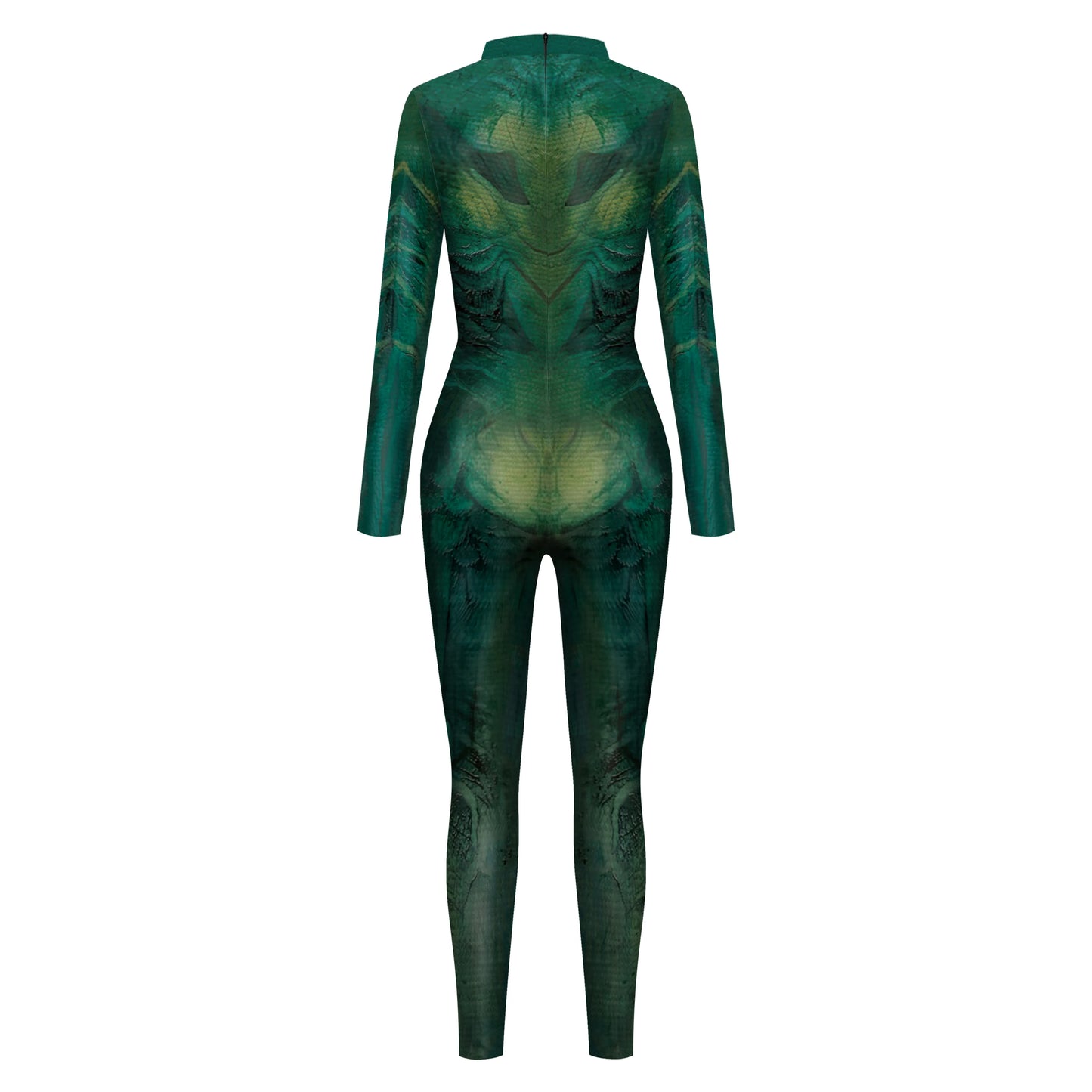 FCCEXIO Vert Alien Imprimé Fête De Vacances Body Sans Couture Femmes Mode Sexy Stretch Décontracté Vêtements Cosplay Costume Combinaison