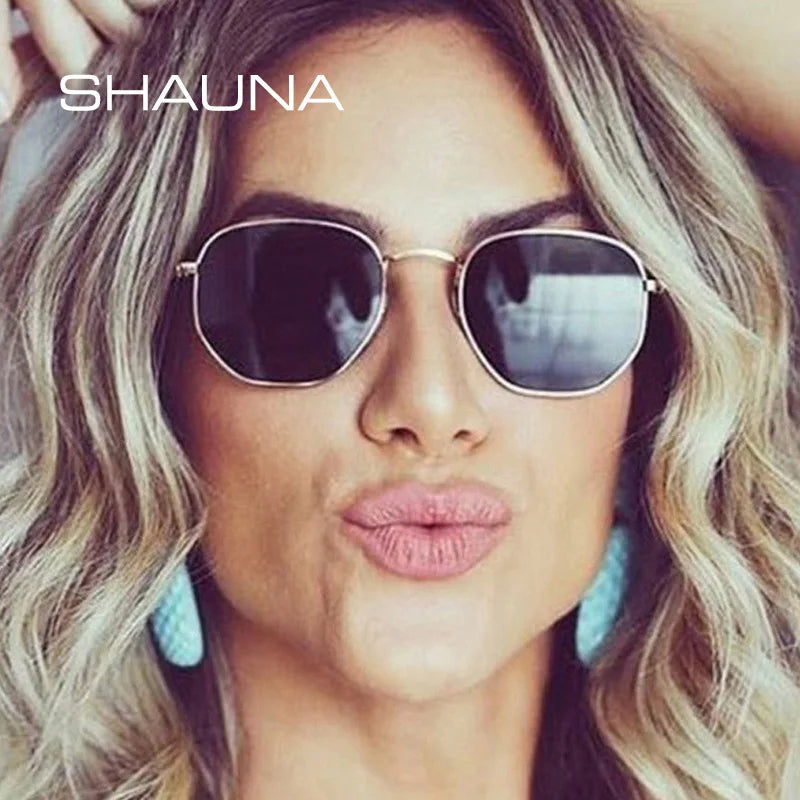 SHAUNA Retro Women Square Sunglasses Classic Men Glasses Frame