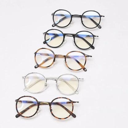 SHAUNA Anti-Blue Light Retro TR90 Women Round Glasses Frame Unique Design Fashion Men Optical Eyeglasses