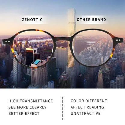 ZENOTTIC (taille XS) Lunettes rétro en acétate anti-lumière bleue bloquant la monture optique ronde Lunettes de vue tendance pour ordinateur Unisexe