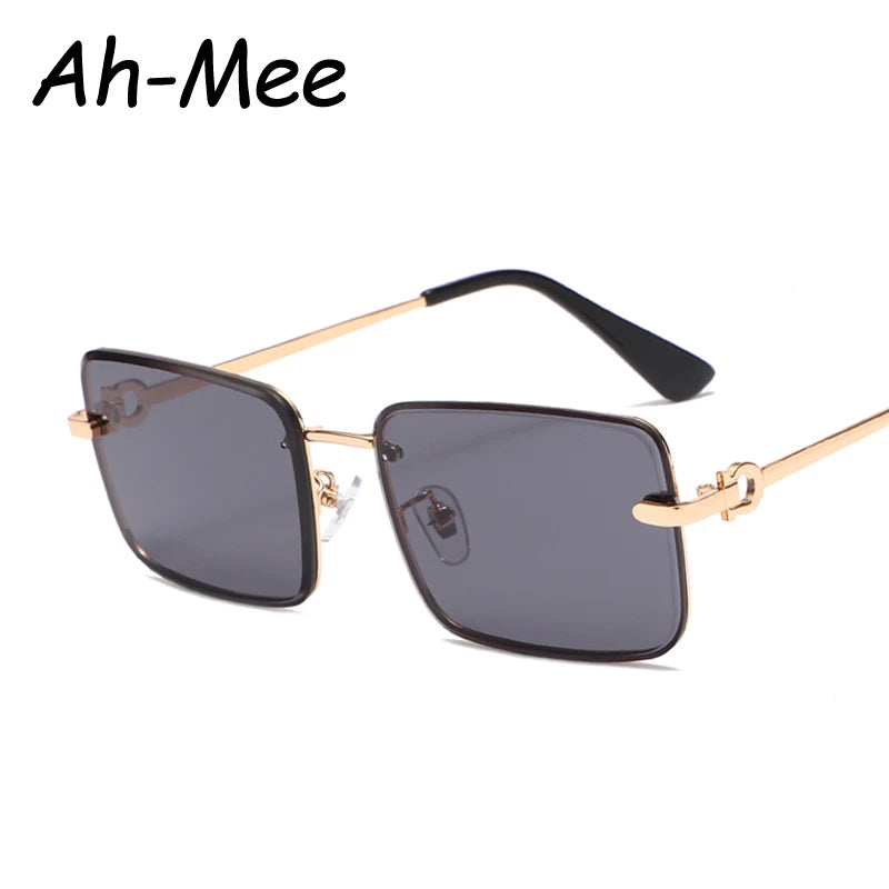 Retro Square Sunglasses Women Brand Designer Fashion Rimless Gradient Alloy Sun Glasses Shades Ladies Frameless Eyeglasses UV400