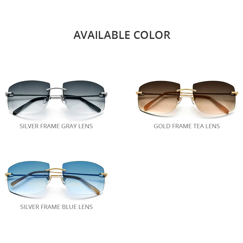 HEPIDEM Rimless Sun Glasses Men 2022 New Frameless Oversize Square Luxury Sunglasses for Women with Gradient Nylon Lens 50248