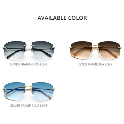 HEPIDEM Rimless Sun Glasses Men 2022 New Frameless Oversize Square Luxury Sunglasses for Women with Gradient Nylon Lens 50248