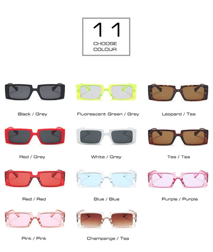 SHAUNA Summer Styles Retro Rectangle Sunglasses Women Fashion Fluorescent Green Shades Men UV400