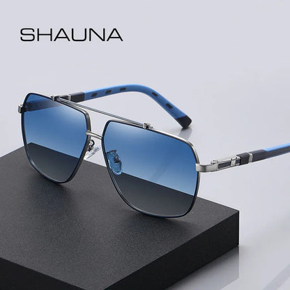 SHAUNA Classic Double Bridges Men Polarized Sunglasses