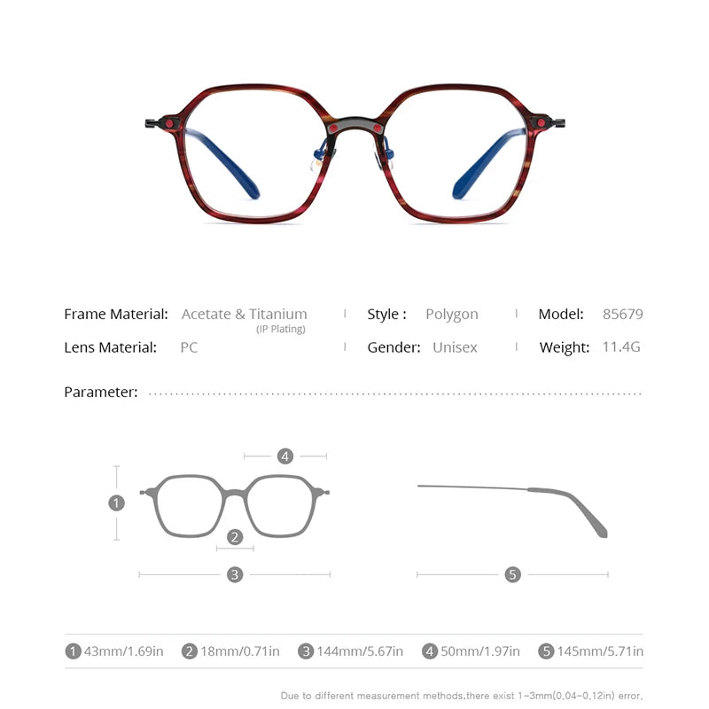 FONEX Acetate Titanium Glasses Men 2021 Vintage Oversize Square Eyeglasses Frame Women Spectacles Eyewear F85679