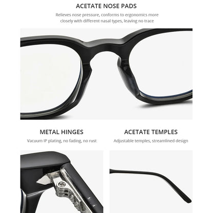 HEPIDEM Acetate Glasses Men Oversize Transparent Square Eyeglasses Frame Women Optical Spectacles  Eyewear LUTTO