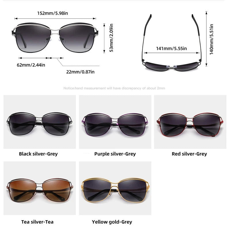 2019 Luxury Ladies Polarized Sunglasses Women Brand Italy Design metal frame fashion femal Sun Glasses Female Vintage Eyewear