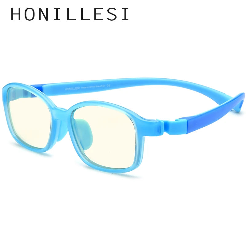 HONILLESI Silicone Anti Blue Light Blocking Glasses for Kids Children Boys Girl Antiblue Protection Eyeglasses AB01