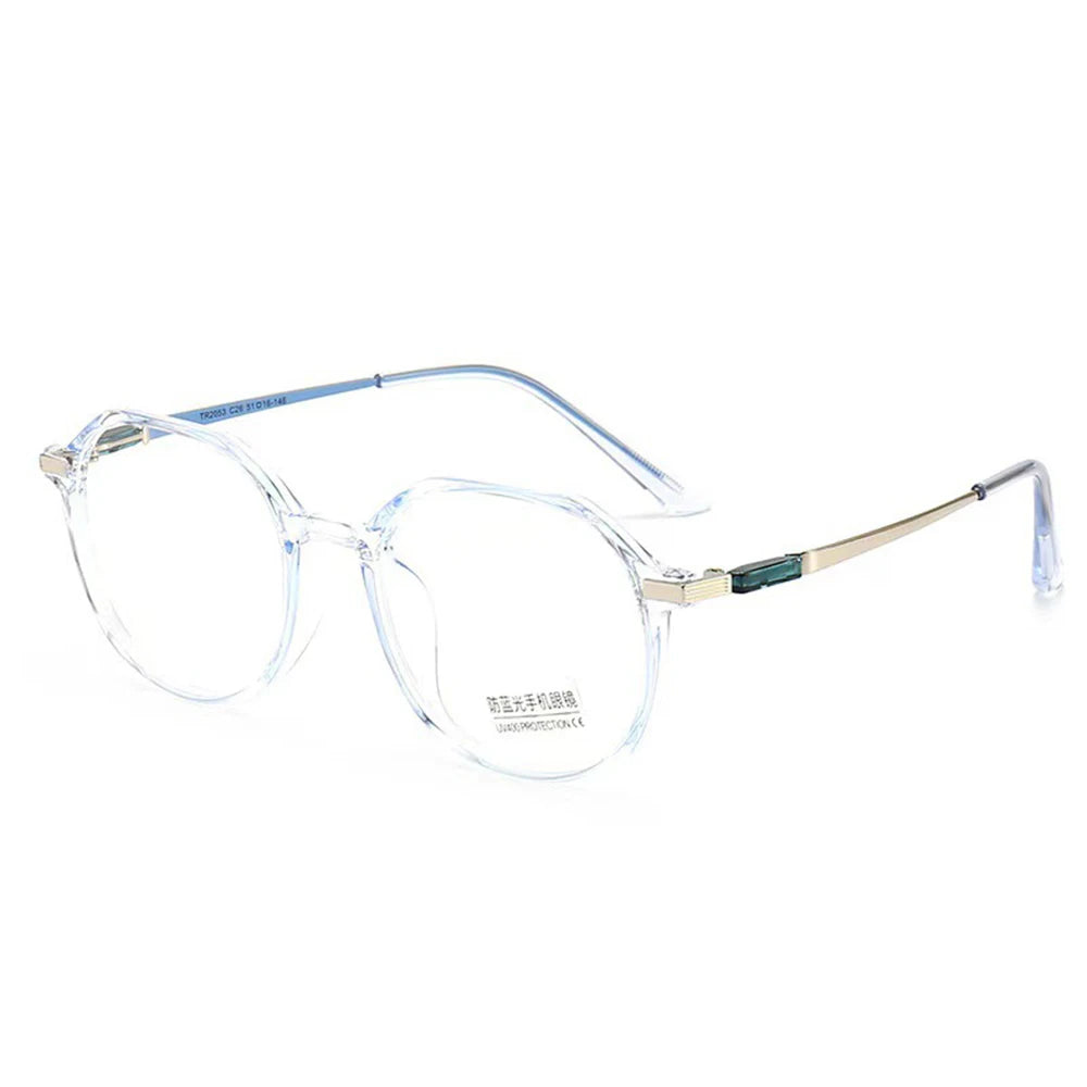 Lunettes de vue anti-lumière bleue tendance pour femmes, marque de luxe, monture ronde en acétate, lunettes optiques multifaces pour femmes