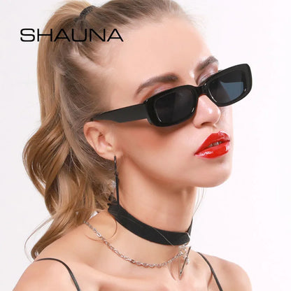 SHAUNA Vintage Rectangle Sunglasses Women Fashion Ocean Film Shades Men UV400