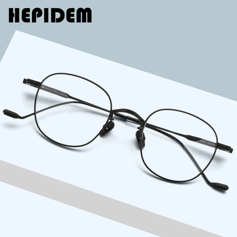 HEPIDEM Alloy Eyeglasses Frame Women 2020 New Korean Brand Design Men Eyewear Square Metal Spectacles Clear Glasses 5022