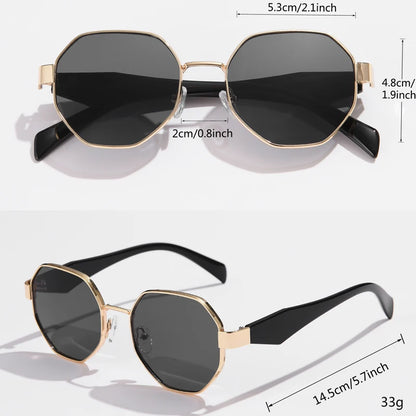 Metal Frame Sunglasses Men Women Luxury Polygon Punk Brand Designer Sun Glasses Male Retro Mirror Eyewear Steampunk Eyeglasses