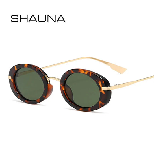 SHAUNA Retro Punk Herren Ovale Sonnenbrille Damenmode Klare Ozeanlinsen-Sonnenbrille UV400 Männer Trendy Sonnenbrille