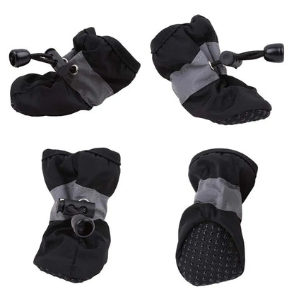 Lot de 4 nouvelles chaussures imperméables pour chien, antidérapantes, bottes de pluie et de neige, épaisses et chaudes pour petits chats, chiens, chiots, chaussettes