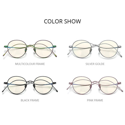 FONEX Blue Light Blocking Glasses Women 2020 New Vintage Round Anti UV Rays Computer Gaming Pure Titanium Eyeglasses Men FAB017