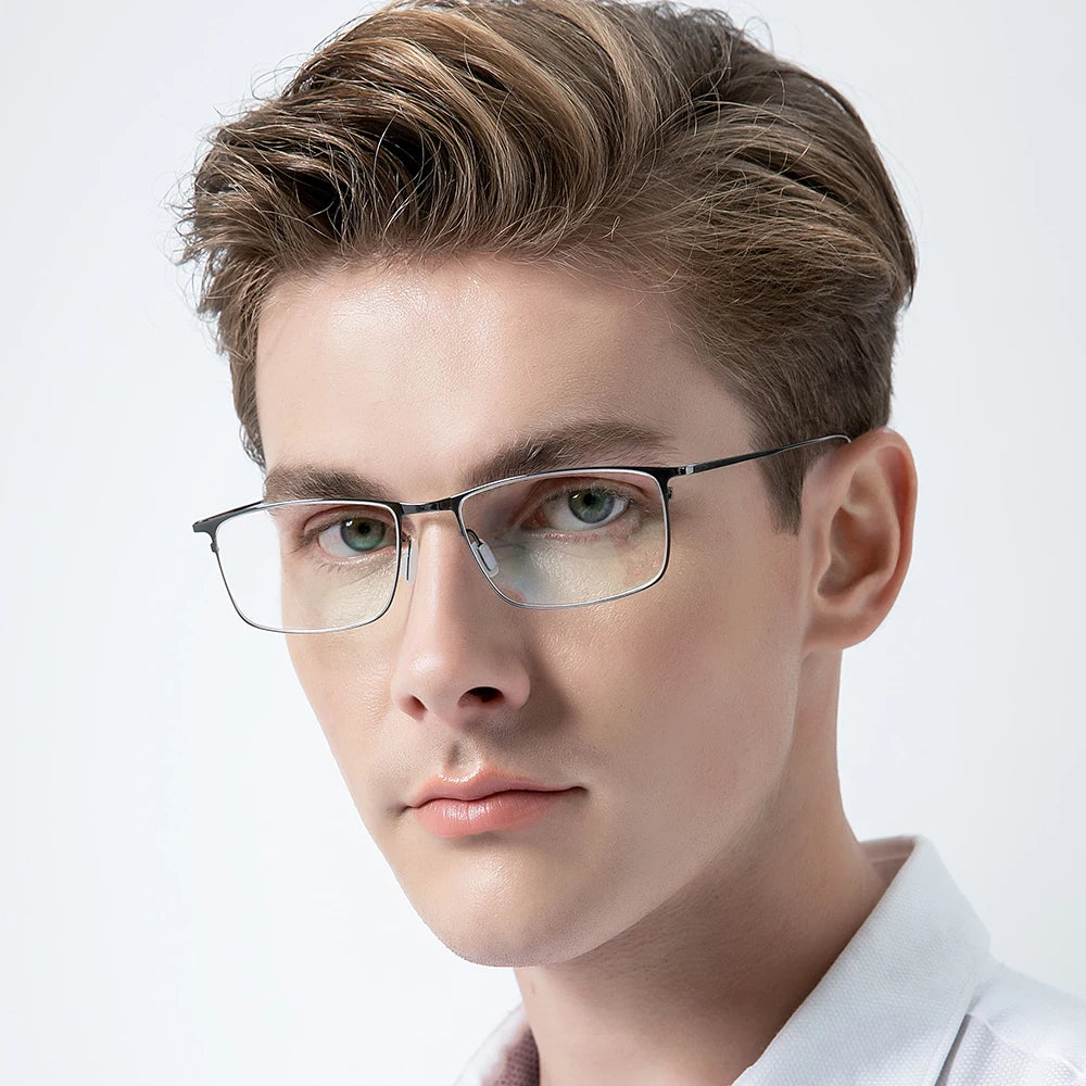 FONEX Titanium Alloy Glasses Frame Men Square Eyeglasses Frames 2020 New Full Korean Eyewear 8105