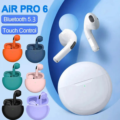 Casque Bluetooth sans fil Air Pro 6 TWS d'origine 5.3 Mini écouteurs avec micro et boîte de chargement pour écouteurs Xiaomi iPhone