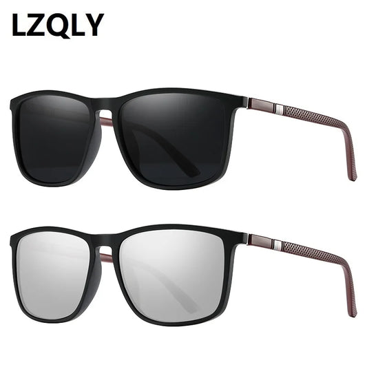 Luxury Men Polarized Sunglasses Driving Fishing Anti-glare Vintage Square Sun Glasses Man Ultra light TR90 Frame Shades UV400