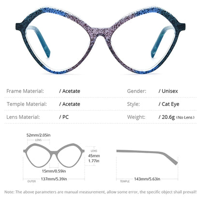 HEPIDEM Multicolor Acetate Glasses Women Fashion Cat Eye 2023 New Eyeglasses Spectacles Eyewear H9338