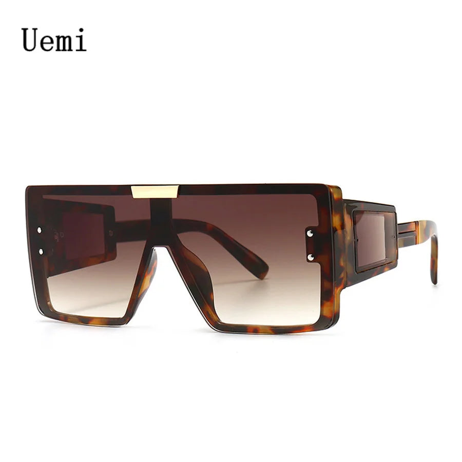 Lunettes de soleil carrées surdimensionnées modernes à la mode pour femmes et hommes, monture rétro siamoise, lunettes de soleil tendance, nuances UV400