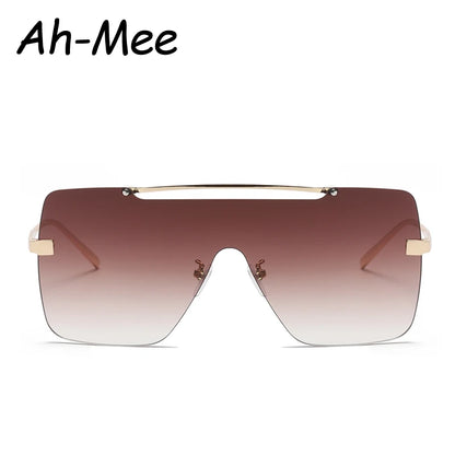 New Oversized Square Sunglasses Women Fashion Flat Top Gradient Lens One Piece Men Eyewear UV400 Outdoor Sun Glasses