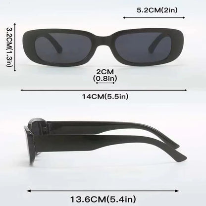 5Pcs Women Black White Gray Tortoiseshell Plastic Frame Small Square Shaped Beach Sunscreen Fashion Sunglasses