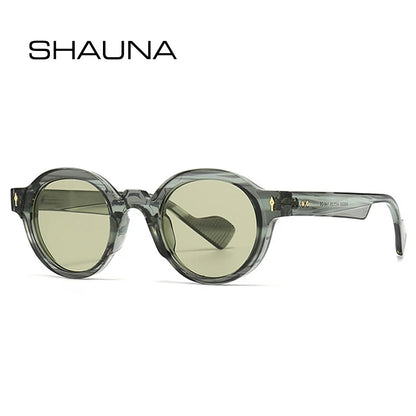 SHAUNA Retro Round Women Sunglasses Shades UV400 Fashion Punk Rivets Men Gradient Shades UV400 Brand Designer Sun Glasses