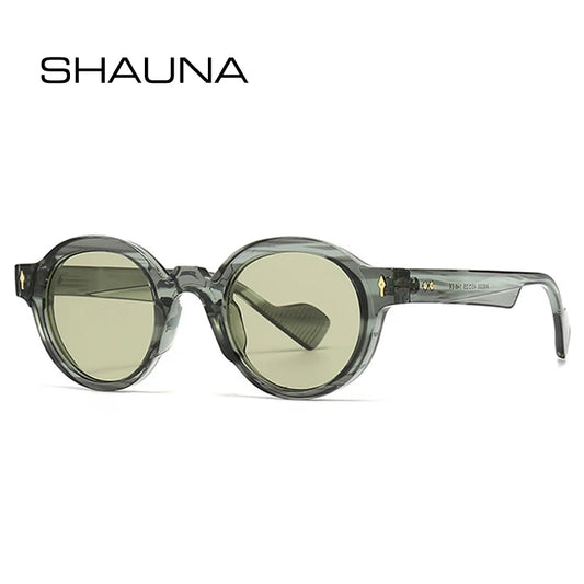 SHAUNA Retro Runde Damen Sonnenbrille Shades UV400 Mode Punk Nieten Männer Gradient Shades UV400 Marke Designer Sonnenbrille