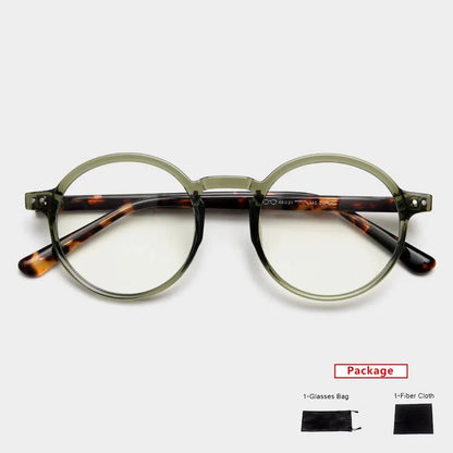 mimiyou Tr90+Acetate Round Glasses Frame Women Anti Blue Light Optical Eyewear Men Eyeglasses Frame UV400 Computer Glasses