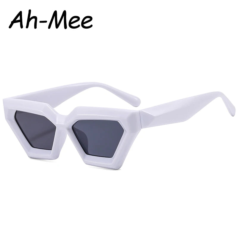 Lunettes de soleil œil de chat polygone rétro mode femmes marque concepteur punk nuances UV400 hommes lunettes de soleil œil de chat lunettes de vue