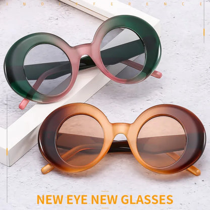 New Fashion Green Round Sunglasses For Women Men Modern Luxury Designer Female Sun Glasses Shades UV400 Eyeglasses Wholesale