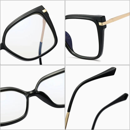 SHAUNA Retro TR90 Square Women Glasses Frame Double Colors Fashion Clear Anti-blue Light Optical Eyeglasses