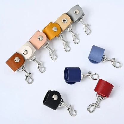 Simple Leather Keychain Creative Anti-lost Bag Pendant Key Chain High Quality PU Keychain Pendant Men Women