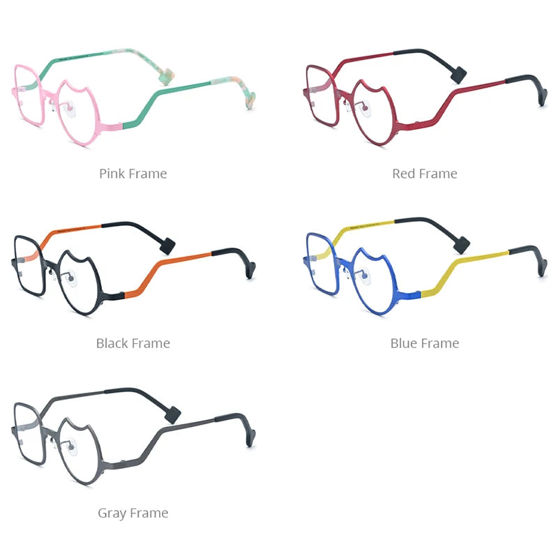 FONEX Colorful Titanium Glasses Men 2023 Retro Fashion Irregular Eyeglasses Women Eyewear F85787