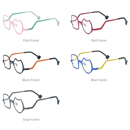 FONEX Colorful Titanium Glasses Men 2023 Retro Fashion Irregular Eyeglasses Women Eyewear F85787